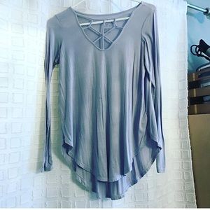 American eagle violet shirt.